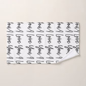 バレンタインデー愛する白と黒のパターン バスタオルセット (ハンドタオル)