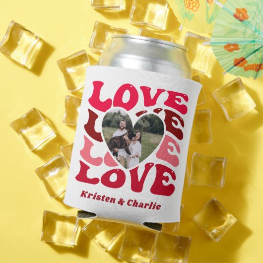 バレンタインデー愛ハートカスタム写真 缶クーラー (インサイチュ 夏)