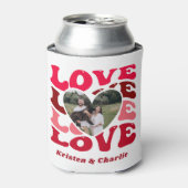 バレンタインデー愛ハートカスタム写真 缶クーラー (缶正面)