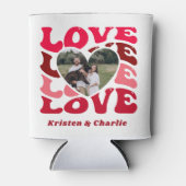 バレンタインデー愛ハートカスタム写真 缶クーラー (正面)