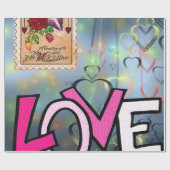 バレンタインデー愛ピンクギフトラッピング紙 ラッピングペーパー (フラット)