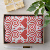 バレンタインデー愛ピンク赤と白柄 薄葉紙 (ギフト)