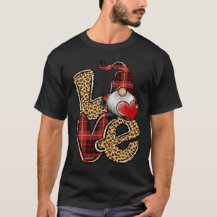 バレンタインデー愛レオパード水牛のプレイド Tシャツ
