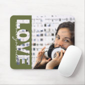 バレンタインデー愛切り出しの緑の写真の挿入物 マウスパッド (マウス)