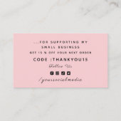 バレンタインデー感謝ピンクロマンチックハートラブ 名刺 (裏面)