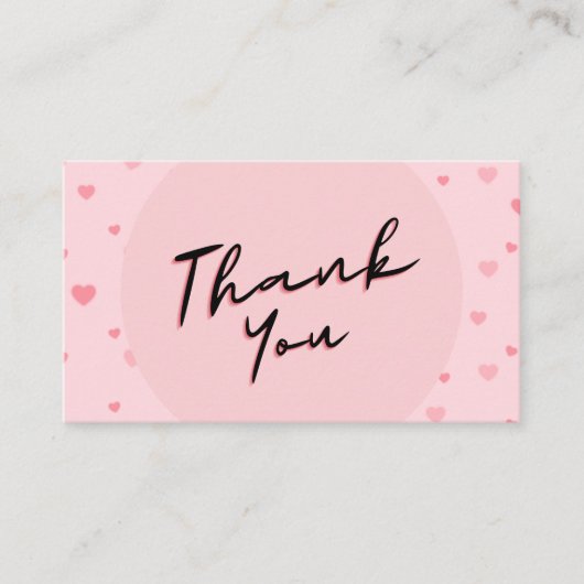 バレンタインデー感謝ピンクロマンチックハートラブ 名刺 (正面)