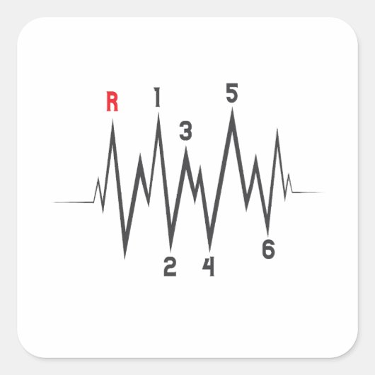 バレンタインデー手動ギアスティックシフトハートパルス スクエアシール (正面)