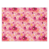 バレンタインデー抽象芸術ハートピンク金ゴールド テーブルクロス (正面(横))