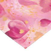 バレンタインデー抽象芸術ハートピンク金ゴールド テーブルクロス (アングル)