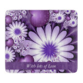 バレンタインデー抽象芸術花とハートフラクタル カッティングボード (正面)