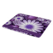 バレンタインデー抽象芸術花とハートフラクタル カッティングボード (角)