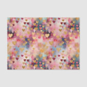 バレンタインデー抽象芸術金ゴールドカラーハート 薄葉紙 (正面)