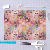 バレンタインデー抽象芸術金ゴールドカラーハート 薄葉紙 (クラフト)