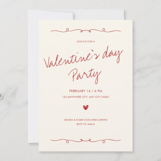 バレンタインデー招待状 招待状 (正面)