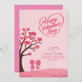 バレンタインデー招待状 招待状 (正面/裏面)