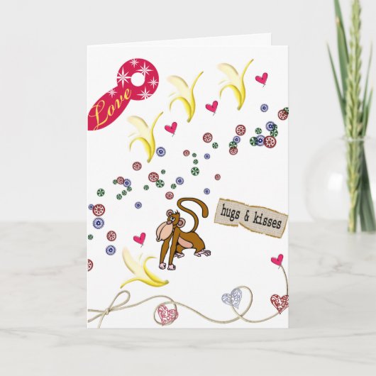 バレンタインデー挨拶カードバナナモンキーラブ シーズンカード (正面)