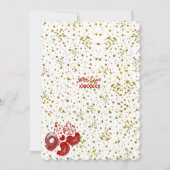 バレンタインデー掃くハートラブバード金ゴールドカード 招待状 (裏面)