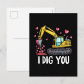 バレンタインデー掘削機ディグユー・トラック シーズンポストカード (正面/裏面)