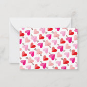 バレンタインデー教室の女の子のカスタム写真 ノートカード (裏面)