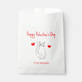 バレンタインデー教室パーティーハートかわいい猫 フェイバーバッグ (正面)