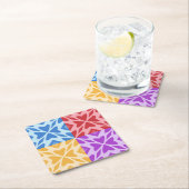 バレンタインデー数々ののキュテイ色のハート スクエアペーパーコースター (インサイチュ)