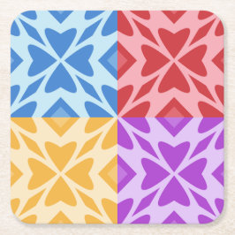 バレンタインデー数々ののキュテイ色のハート スクエアペーパーコースター