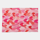 バレンタインデー数々のハートパターン愛 キッチンタオル (横)
