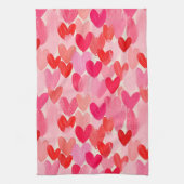 バレンタインデー数々のハートパターン愛 キッチンタオル (縦)