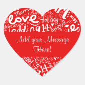バレンタインデー数々のワードアートカスタマイズ-  ハートシール (正面)