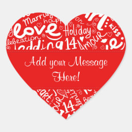 バレンタインデー数々のワードアートカスタマイズ-  ハートシール