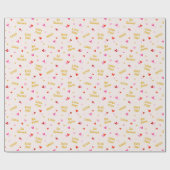 バレンタインデー文字とハートオンクリーム ラッピングペーパー (フラット)