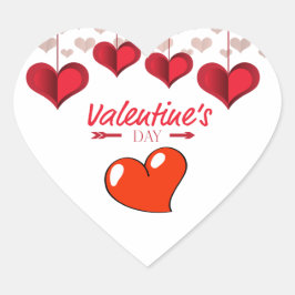 バレンタインデー文字とハート ハートシール