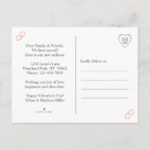 バレンタインデー新住所ホーム写真手書き 案内ポストカード (裏面)