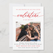 バレンタインデー新生児写真妊娠 案内状 (正面)