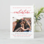 バレンタインデー新生児写真妊娠 案内状 (スタンド正面)