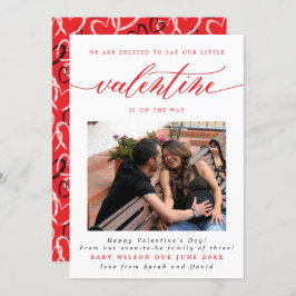 バレンタインデー新生児写真妊娠 案内状