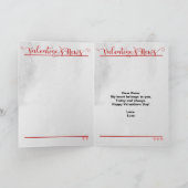 バレンタインデー新聞の表紙 シーズンカード (内部)