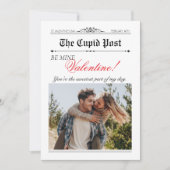 バレンタインデー新聞タイムライン私たちの愛の物語 招待状 (正面)