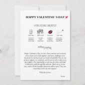 バレンタインデー新聞タイムライン私たちの愛の物語 招待状 (裏面)