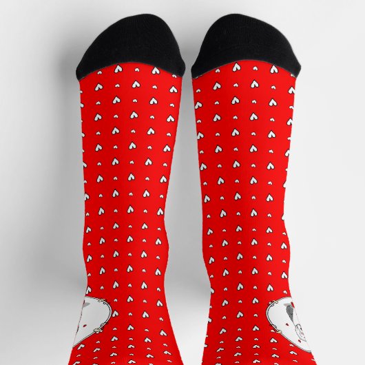 バレンタインデー旧英語シェプドッググレー1かわいい ソックス (上部)