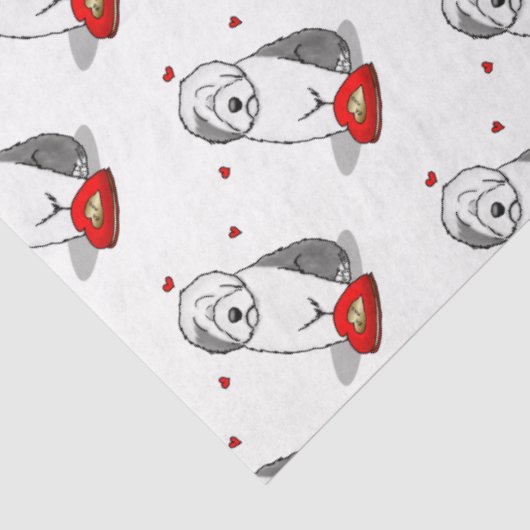 バレンタインデー旧英語シェプドッググレー1かわいい 薄葉紙 (詳細)