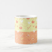 バレンタインデー書ハートラブインイエローオレンジ コーヒーマグカップ (中央)