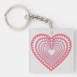バレンタインデー曼荼羅ハート移動メッセージ キーホルダー