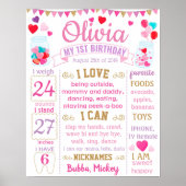 バレンタインデー最初の誕生日のシャルボードハート ポスター (正面)