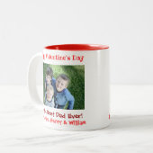 バレンタインデー最高のパパは今までにかわいいキッズ写真 ツートーンマグカップ (正面左)