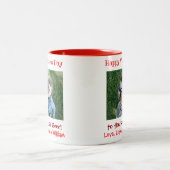 バレンタインデー最高のパパは今までにかわいいキッズ写真 ツートーンマグカップ (中央)