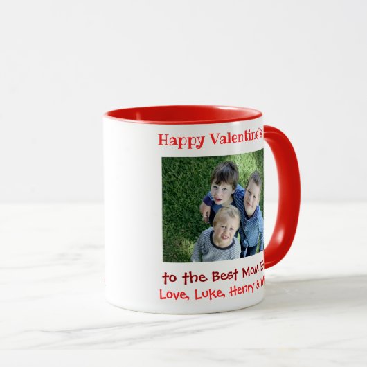 バレンタインデー最高のマー可愛い子供写真 マグカップ (正面右)