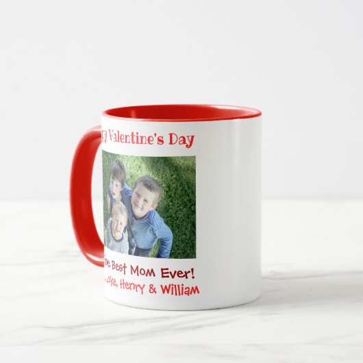 バレンタインデー最高のマー可愛い子供写真 マグカップ (正面左)