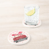 バレンタインデー格言カップルヴィンテージレッドトラック コースター (側面)