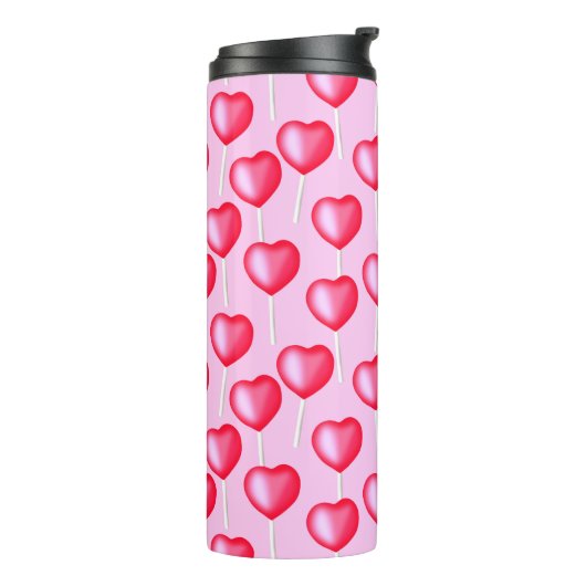 バレンタインデー棒つきキャンデーハートかわいい タンブラー (回転左)